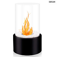 Διακοσμητικό στρογγυλό τζάκι βιοαιθανόλης – Μαύρο με λευκές πέτρες – DD534 - Sellzone.bg Διακοσμητικό στρογγυλό τζάκι βιοαιθανόλης – Μαύρο με λευκές πέτρες – DD534